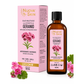 Huile Multiusage Naturelle au Géranium – Visage, Corps et Cheveux 100ml