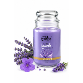 Bougie parfumée à la lavande.