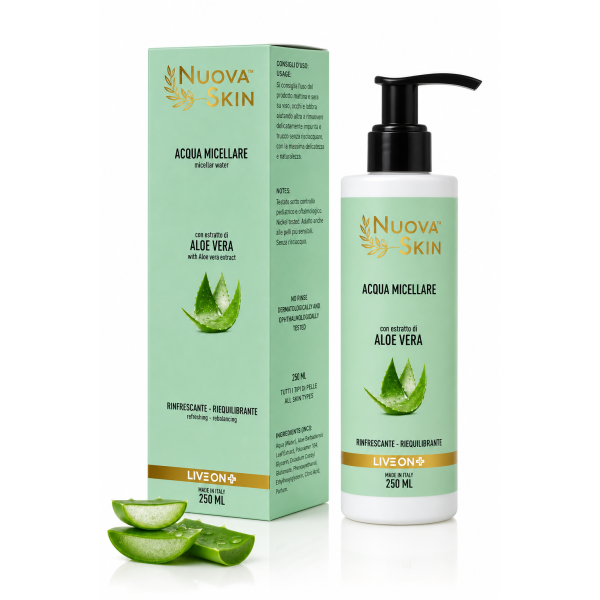 Eau micellaire enrichie à l'extrait d'Aloe Vera