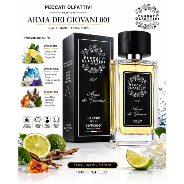 Arma dei Giovani 001 – Parfum Homme Frais Marin et Agrumé