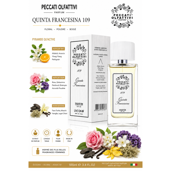 Quinta Francesina 109 – Parfum Femme Floral Poudré et Boisé